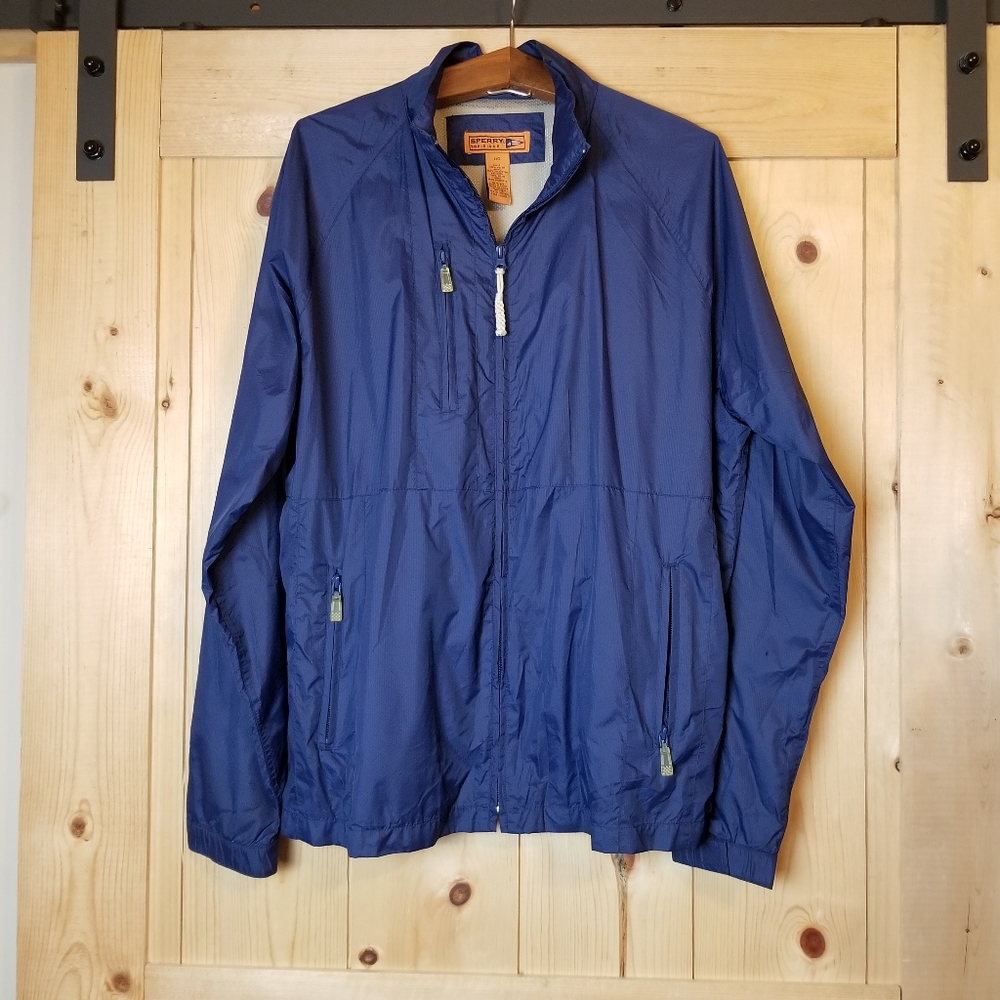 Sperry Top-Sider Nylon Mesh Lined Windbreaker Zip Front Running Jacket